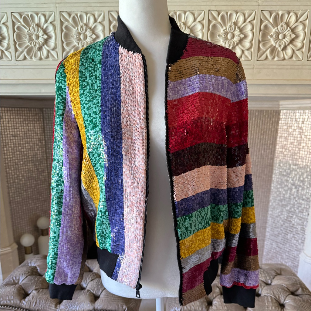 Sequence Multi Colored Striped Jacket